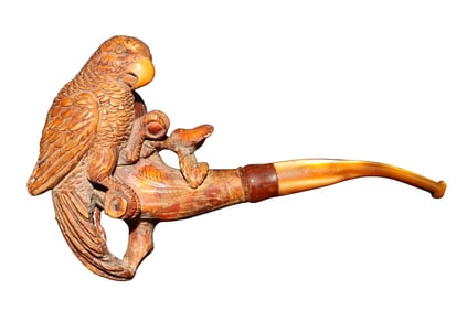 ANTIQUE MEERSCHAUM PIPE PARROT