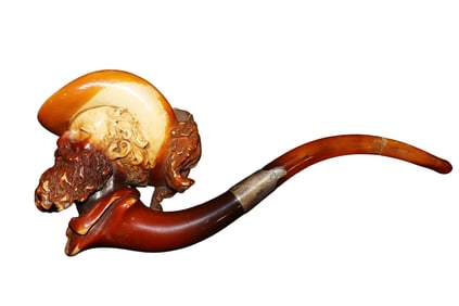 ANTIQUE MEERSCHAUM PIPE LARGE CAVALIER HEAD