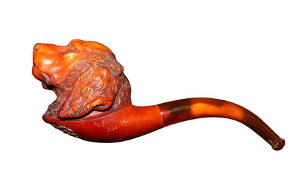 ANTIQUE MEERSCHAUM DOG FACE PIPE