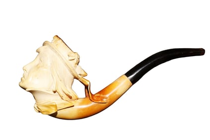 ANTIQUE MEERSCHAUM PIPE UGLY MAN HEAD