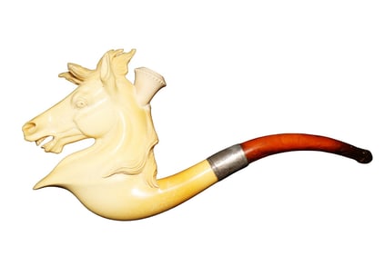 ANTIQUE MEERSCHAUM PIPE HORSE HEAD