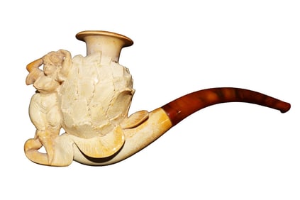 ANTIQUE MEERSCHAUM PIPE SEXY LADY STANDING