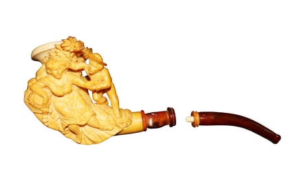 ANTIQUE MEERSCHAUM PIPE LADY & MAN