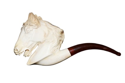 ANTIQUE MEERSCHAUM PIPE HORSE'S HEAD