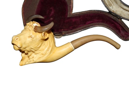 ANTIQUE MEERSCHAUM PIPE BULL'S HEAD