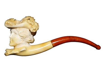 ANTIQUE MEERSCHAUM PIPE SOPHISTICATED LADY'S HEAD