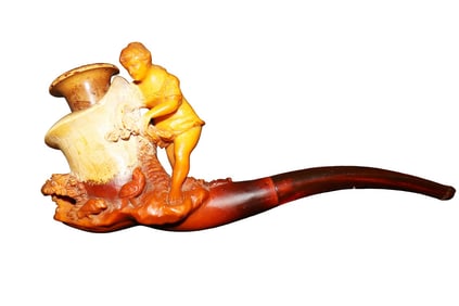 ANTIQUE MEERSCHAUM PIPE SEMI NUDE LADY