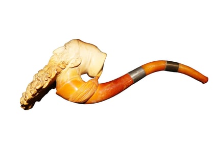 ANTIQUE MEERSCHAUM PIPE OLD MAN WITH FEZ