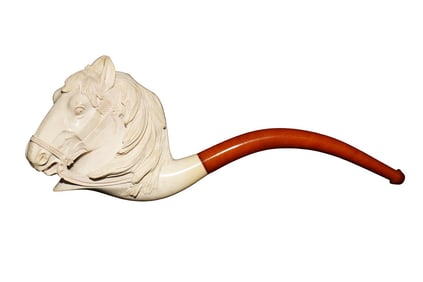 ANTIQUE MEERSCHAUM PIPE HORSE'S HEAD