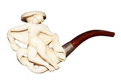 ANTIQUE MEERSCHAUM PIPE NYMPH NUDE