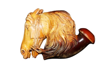 ANTIQUE MEERSCHAUM PIPE HORSE'S HEAD