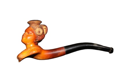 ANTIQUE MEERSCHAUM PIPE ORIENTAL LADY
