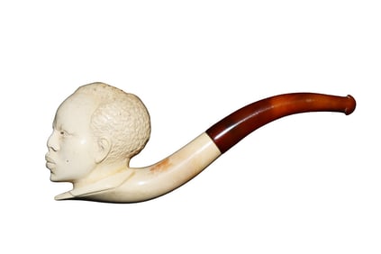 ANTIQUE MEERSCHAUM PIPE AFRICAN AMERICAN HEAD
