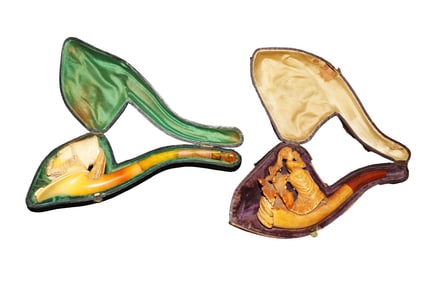2 ANTIQUE MEERSCHAUM PIPES