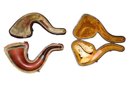 2 ANTIQUE MEERSCHAUM PIPES