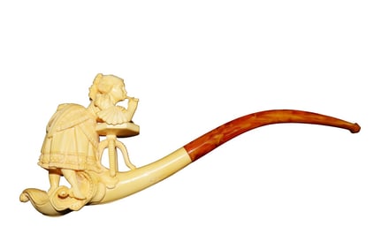 VINTAGE MEERSCHAUM PIPE GIRL & DESK
