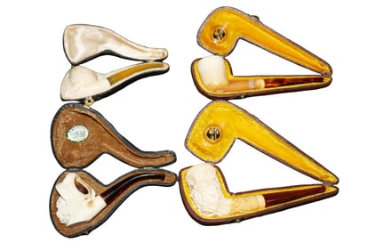 4 VINTAGE MEERSCHAUM PIPES