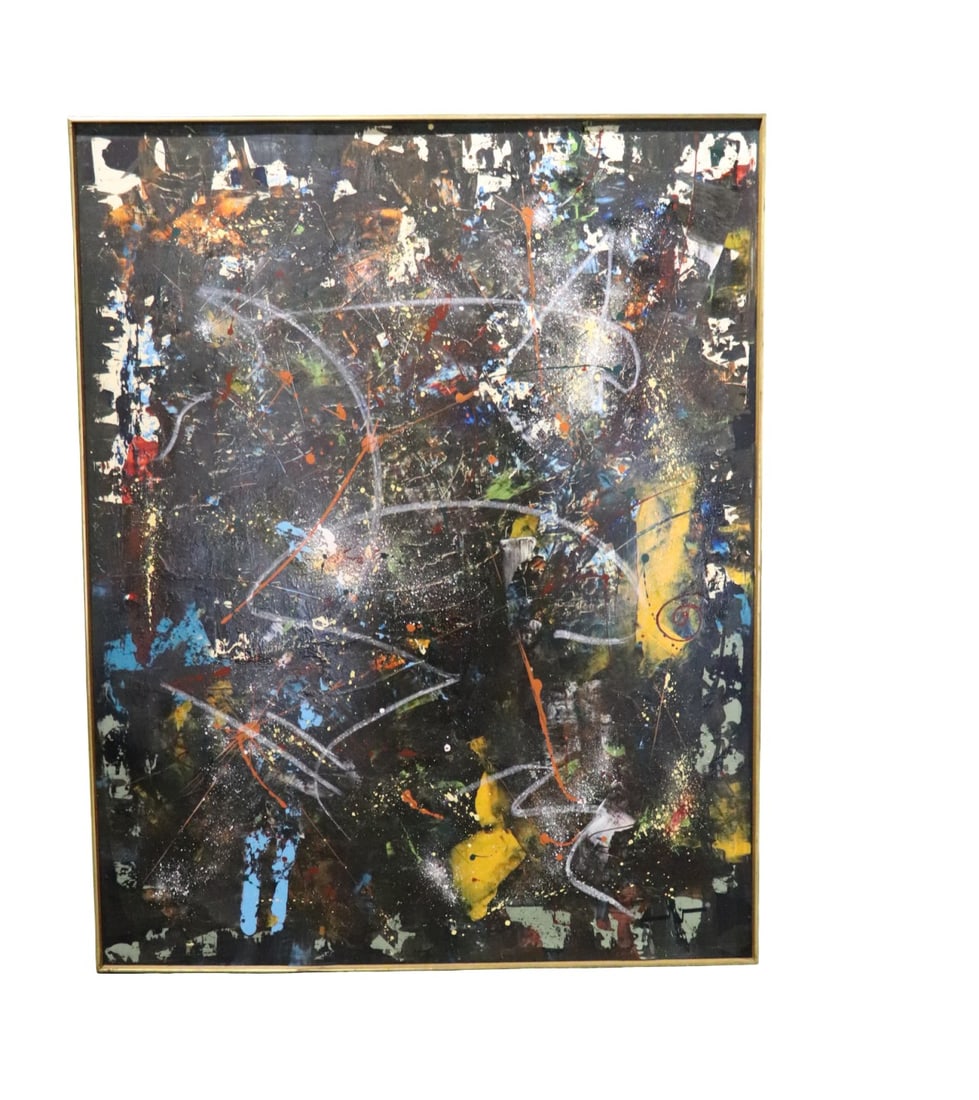 SIGNED D. SAKELSON LARGE ABSTRACT MODERN PAINTING