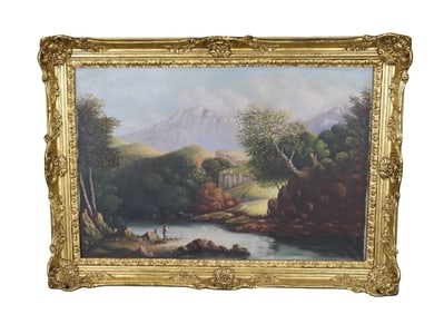 OIL ON CANVAS NATURE SCENE