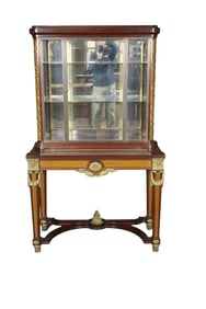 LOUIS XVI STYLE BRONZE MOUNTED INLAID CABINET