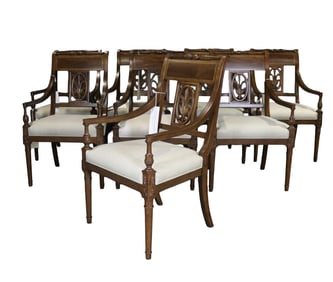 8 THEODORE ALEXANDER THE IVEN DINING ARMCHAIRS