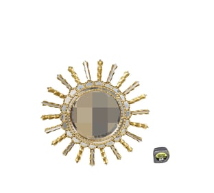 GILT SUNBURST HANGING WALL MIRROR