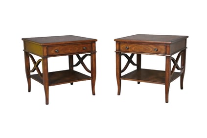 PAIR THEODORE ALEXANDER 2 TIER END TABLES