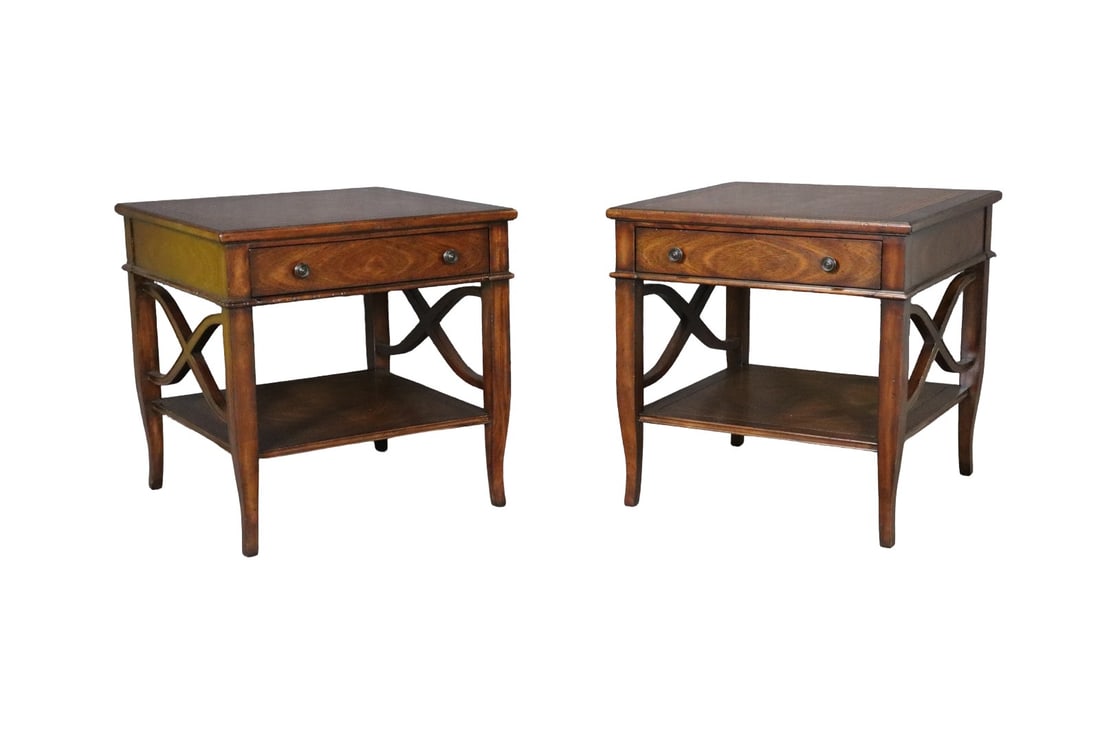PAIR THEODORE ALEXANDER 2 TIER END TABLES (1 of 12)