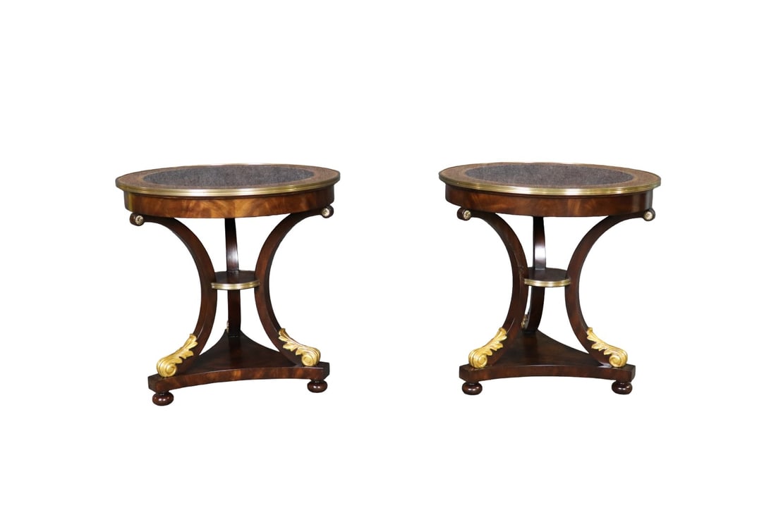 PAIR THEODORE ALEXANDER AFTER DINNER DRINKS TABLES (1 of 10)