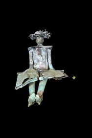 MICHAEL VAN HOUT ATTRIBUTED COPPER SCULPTURE LADY SITTING