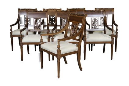 8 THEODORE ALEXANDER THE IVEN DINING ARMCHAIRS