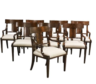 8 THEODORE ALEXANDER ETERNAL FLAME ARM CHAIRS