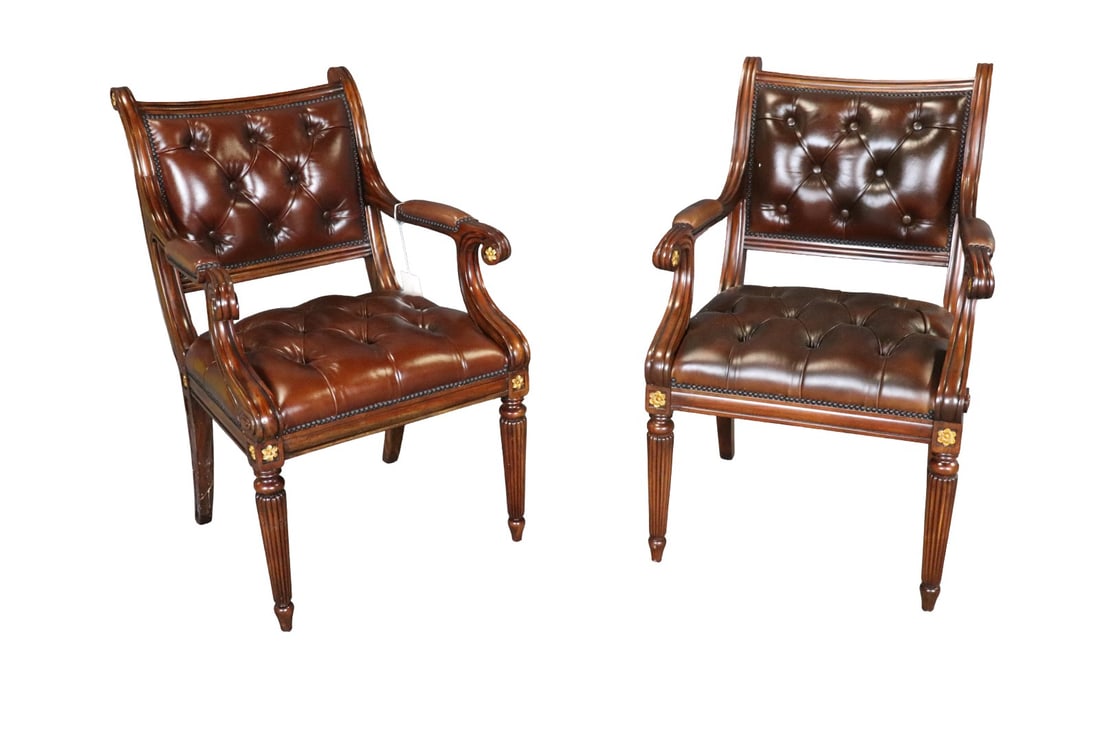 PAIR THEODORE ALEXANDER NORTHCOTE LIBRARY ARMCHAIRS (1 of 11)