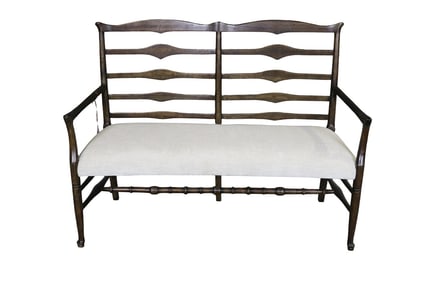 JONATHAN CHARLES DISTRESSED LADDER BACK LOVESEAT