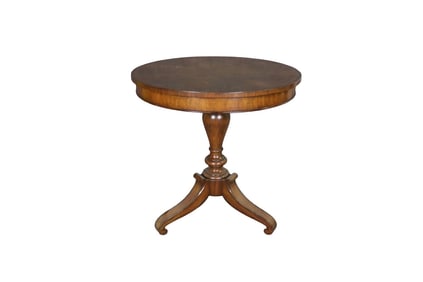 MAITLAND SMITH MAHOGANY PEDESTAL DRUM TABLE