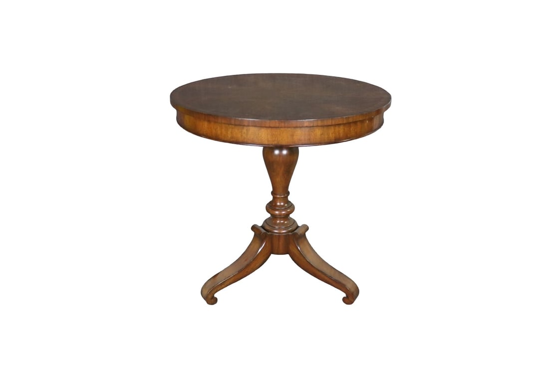 MAITLAND SMITH MAHOGANY PEDESTAL DRUM TABLE (1 of 9)