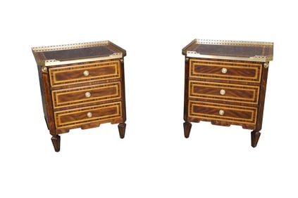 PAIR THEODORE ALEXANDER ALTHORP 3 DRAWER NIGHT STANDS