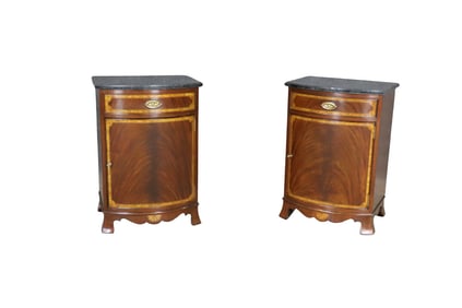 PAIR SCARBOROUGH HOUSE INLAID NIGHT STANDS