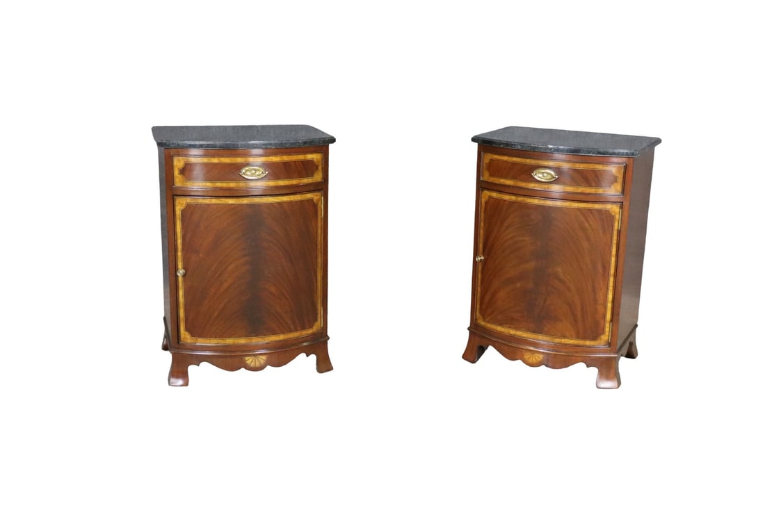 PAIR SCARBOROUGH HOUSE INLAID NIGHT STANDS (1 of 9)