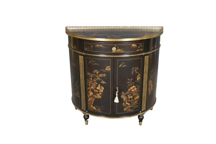 THEODORE ALEXANDER CHINOISERIE DEMILUNE COMMODE
