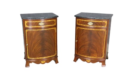 PAIR SCARBOROUGH HOUSE INLAID NIGHT STANDS