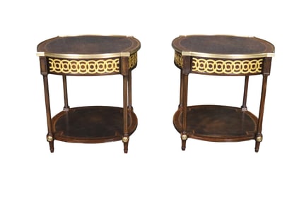 PAIR THEODORE ALEXANDER ALTHORP 2 TIER END TABLES