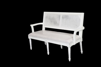 COUNTRY FRENCH CANED BACK LOVESEAT