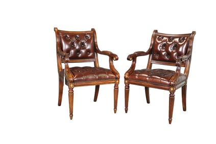 PAIR THEODORE ALEXANDER NORTHCOTE LIBRARY ARMCHAIRS