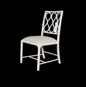 THEODORE ALEXANDER CLAYDON FAUX BAMBOO SIDE CHAIR