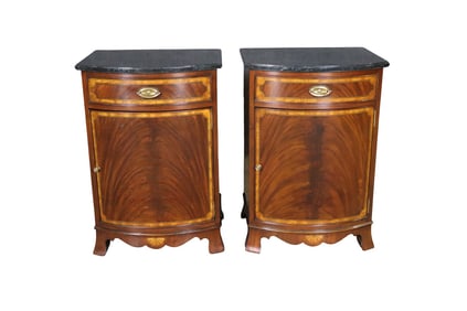 PAIR SCARBOROUGH HOUSE INLAID NIGHT STANDS