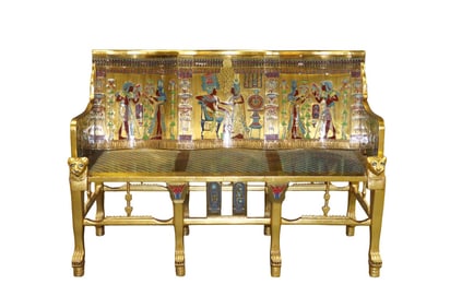 EGYPTIAN STYLE GOLD GILT BENCH
