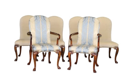 6 GEORGE III STYLE MAHOGANY DINING CHAIRS