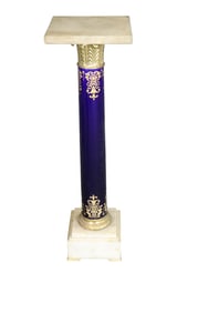 LATE 19TH C SEVRES & ONYX PEDESTAL
