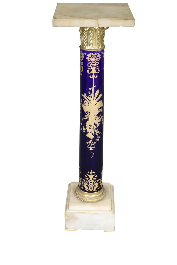 LATE 19TH C SEVRES & ONYX PEDESTAL (1 of 10)